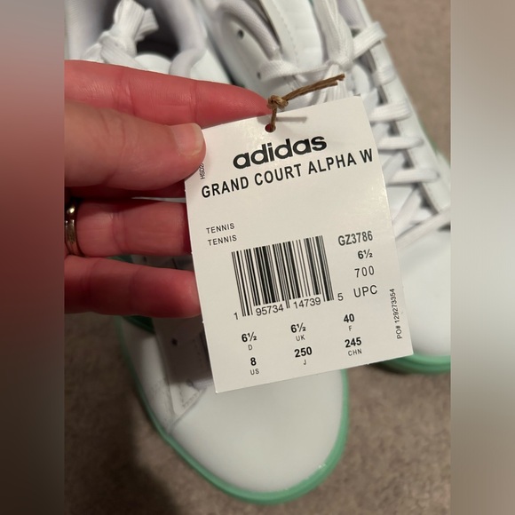 Adidas Grand Court Alphas - White/Green - Size 6.5 - Picture 4 of 5